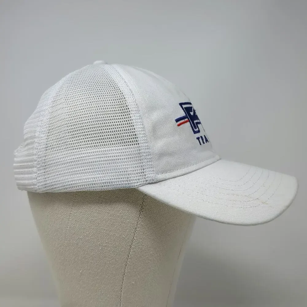 White Trucker Hat One Size F45 Training Fitness Gym Workout Mesh Snapback